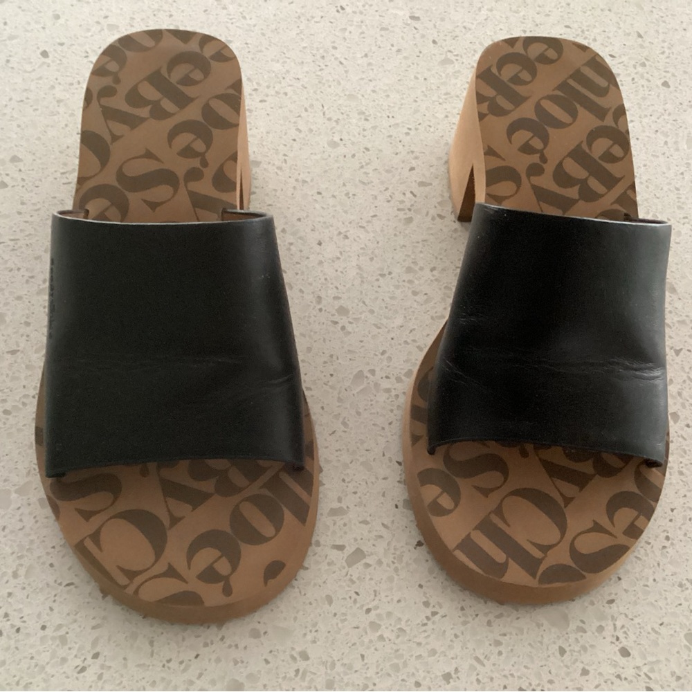 See By Chloe Black and Brown Leather Mules
